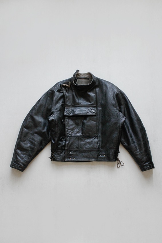 1940s, WW2 Swedish Army Motorcycle Dispatch Leather Jacket (50 Size)